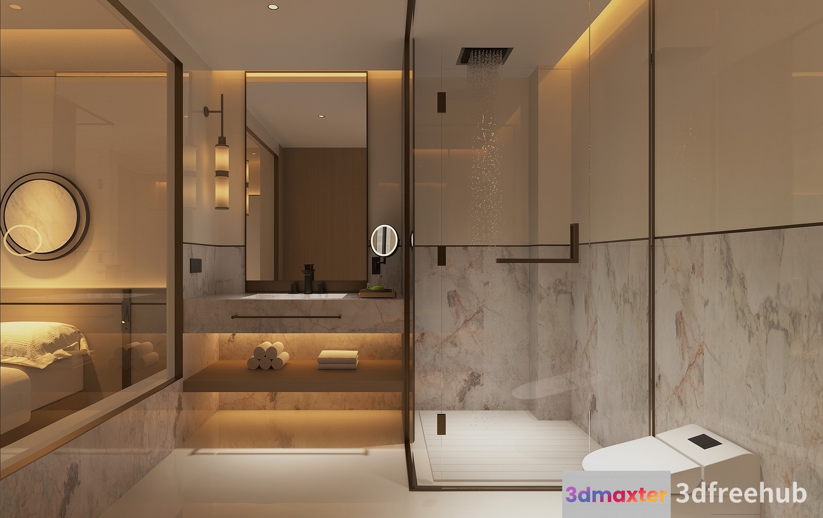 A Modern Bathroom 3D Model - 22604 - VRAY Render