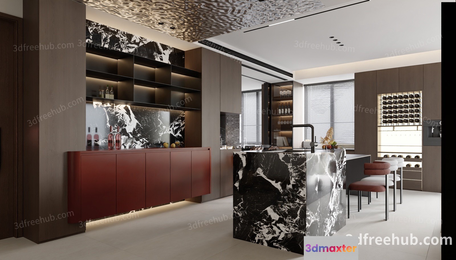 Modern Kitchen 3D Model - 23235 - VRAY Render