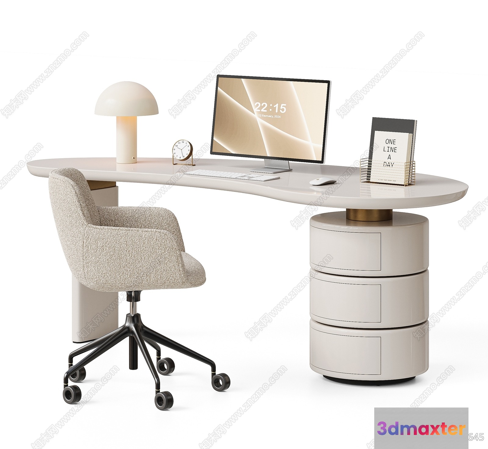 Modern Office Desk 3D Model - 20646 - VRAY Render