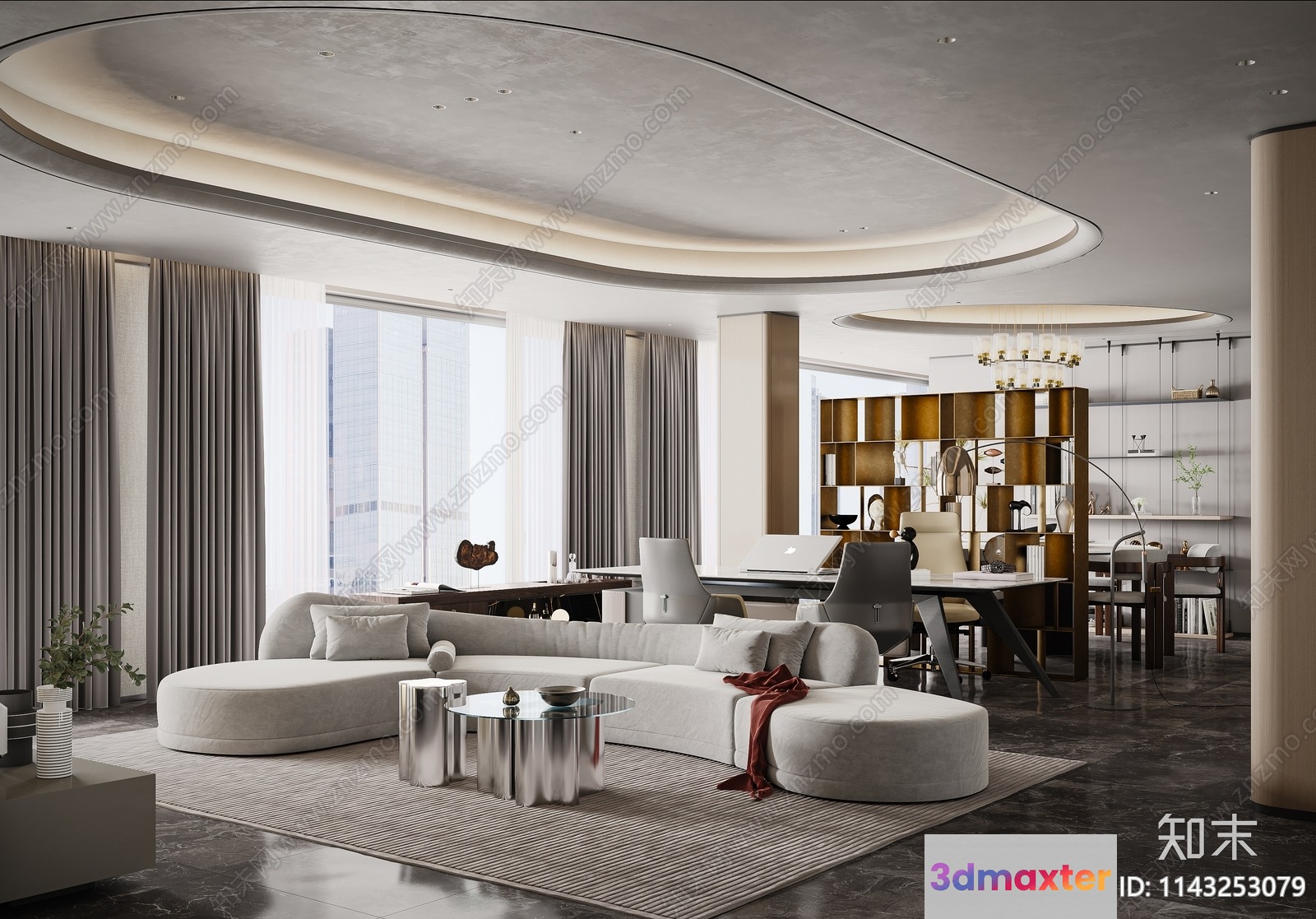Modern Living Room 3D Model - 8225 - CORONA Render