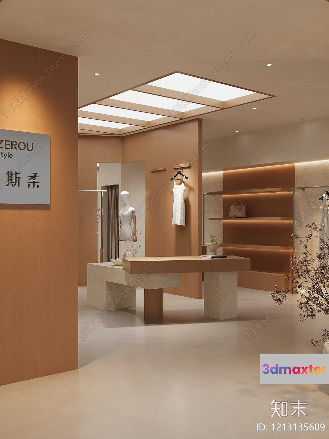 A Modern Clothing Store 3D Model - 2557 - VRAY Render