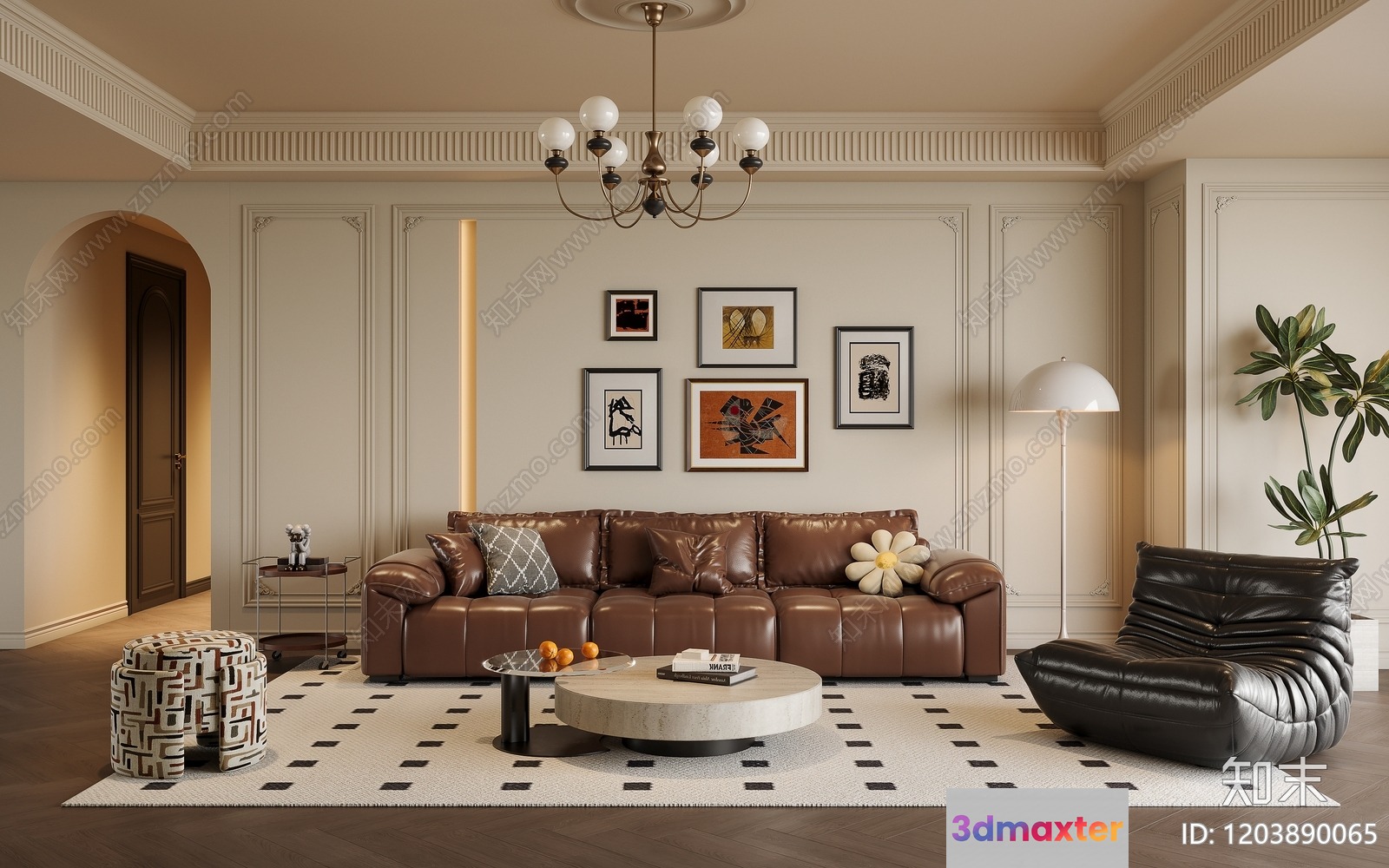 A Modern Living Room 3D Model - 7933 - CORONA Render