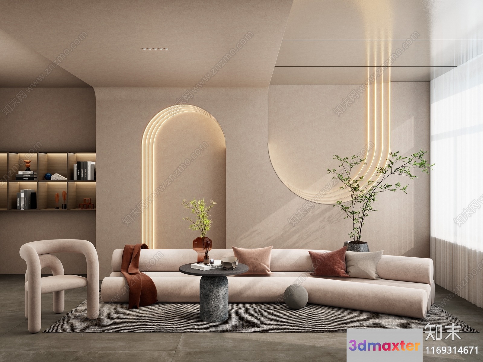 Modern Living Room 3D Model - 16232 - VRAY Render