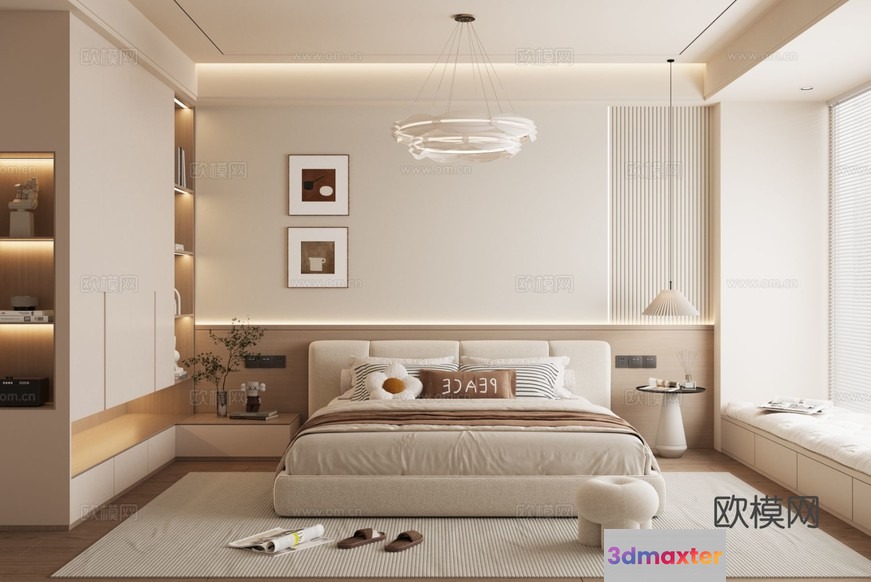 Cozy Bedroom 3D Model - 9614 - CORONA Render
