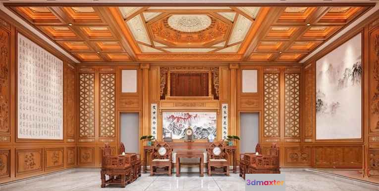 Chinese-Style Room 3D Model - 16727 - VRAY Render