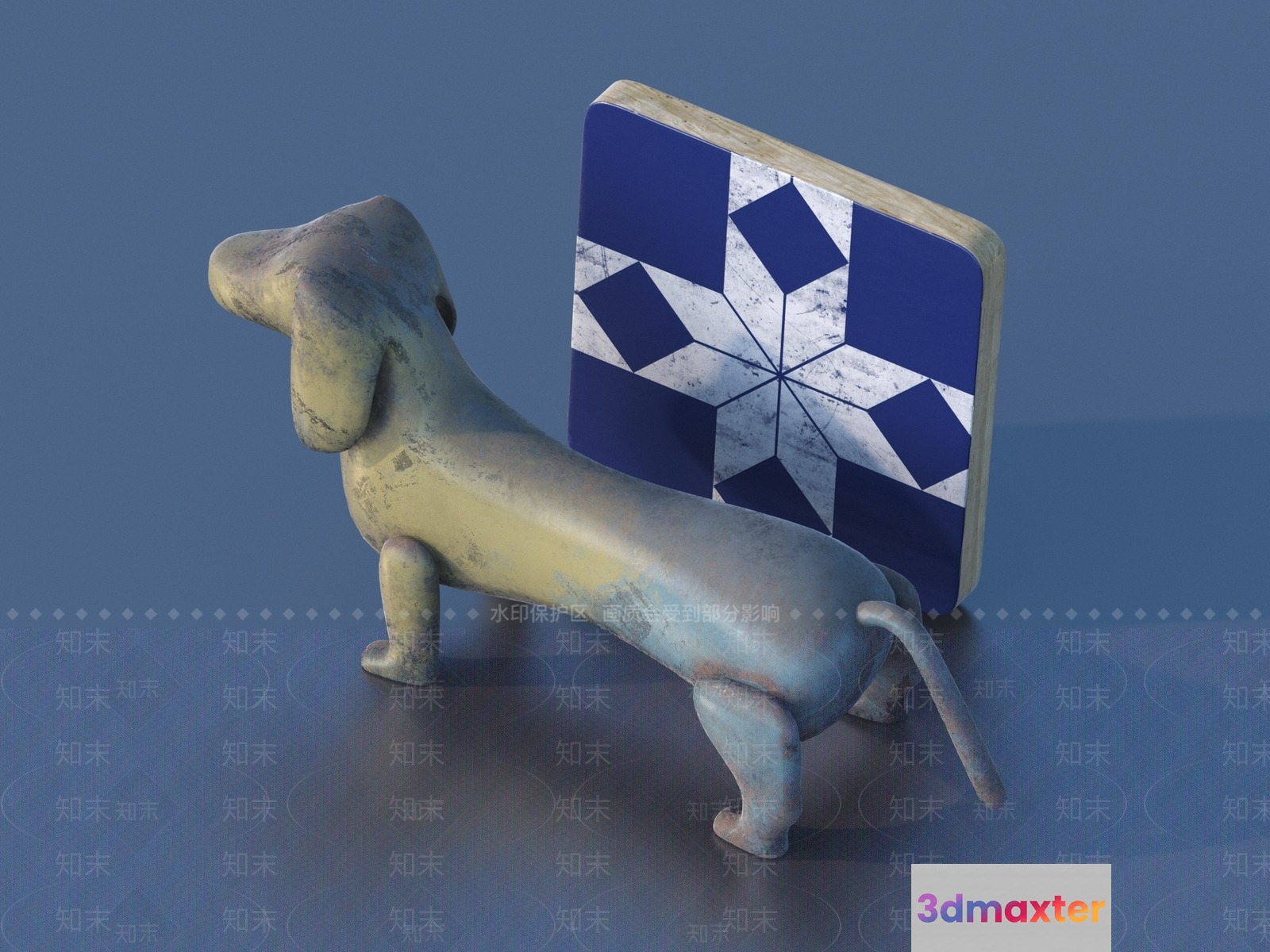 A Decorative Dachshund Statue 3D Model - 119 - VRAY Render