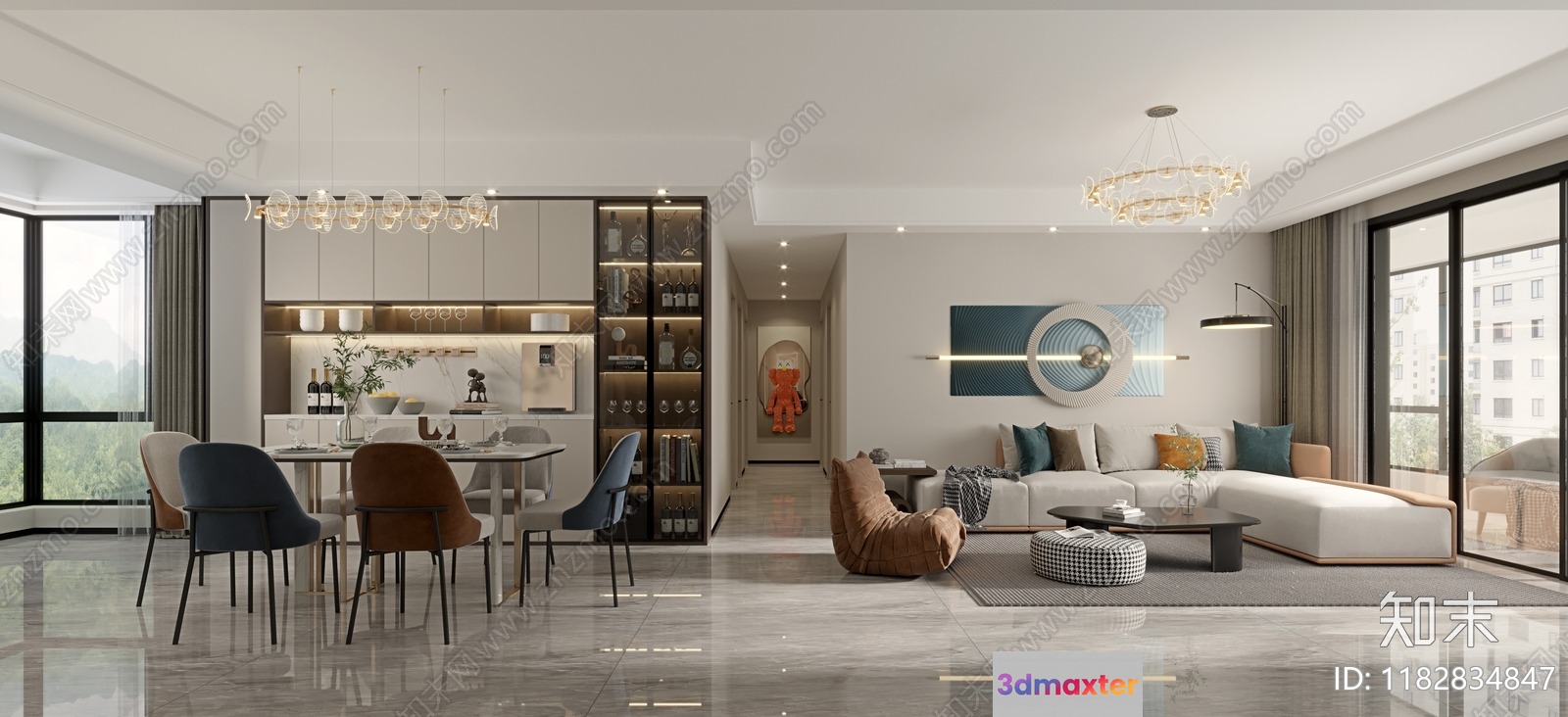 Modern Living Room 3D Model - 10698 - CORONA Render