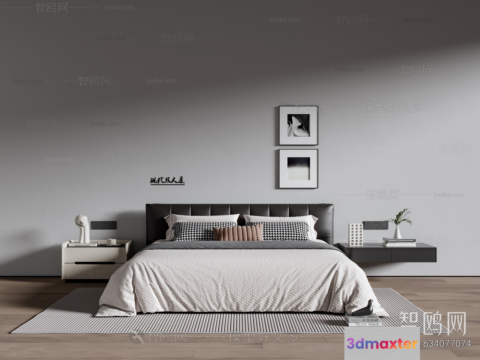 Cozy Modern Bedroom 3D Model - 6428 - VRAY Render