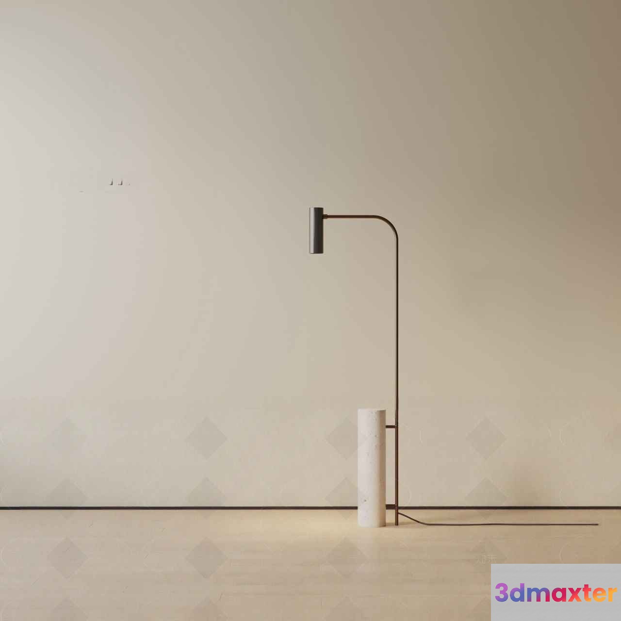 A Minimalist Floor Lamp 3D Model - 8502 - VRAY Render