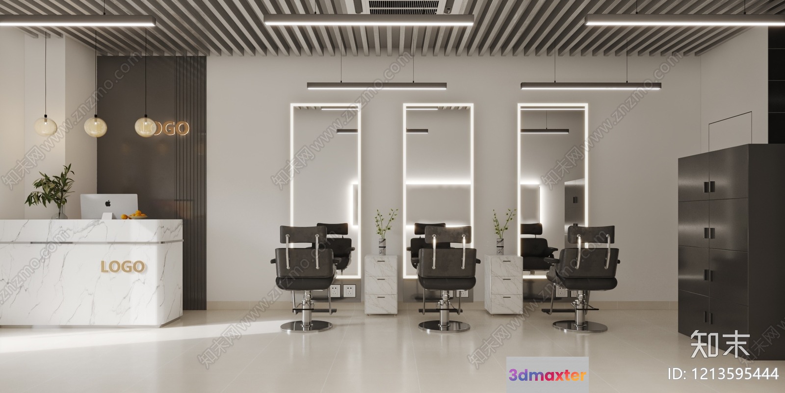 Modern Salon 3D Model - 23459 - VRAY Render