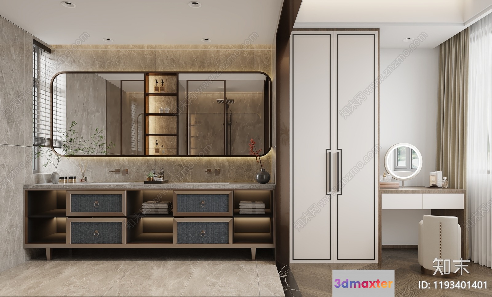 Modern Bathroom Vanity 3D Model - 10151 - VRAY Render