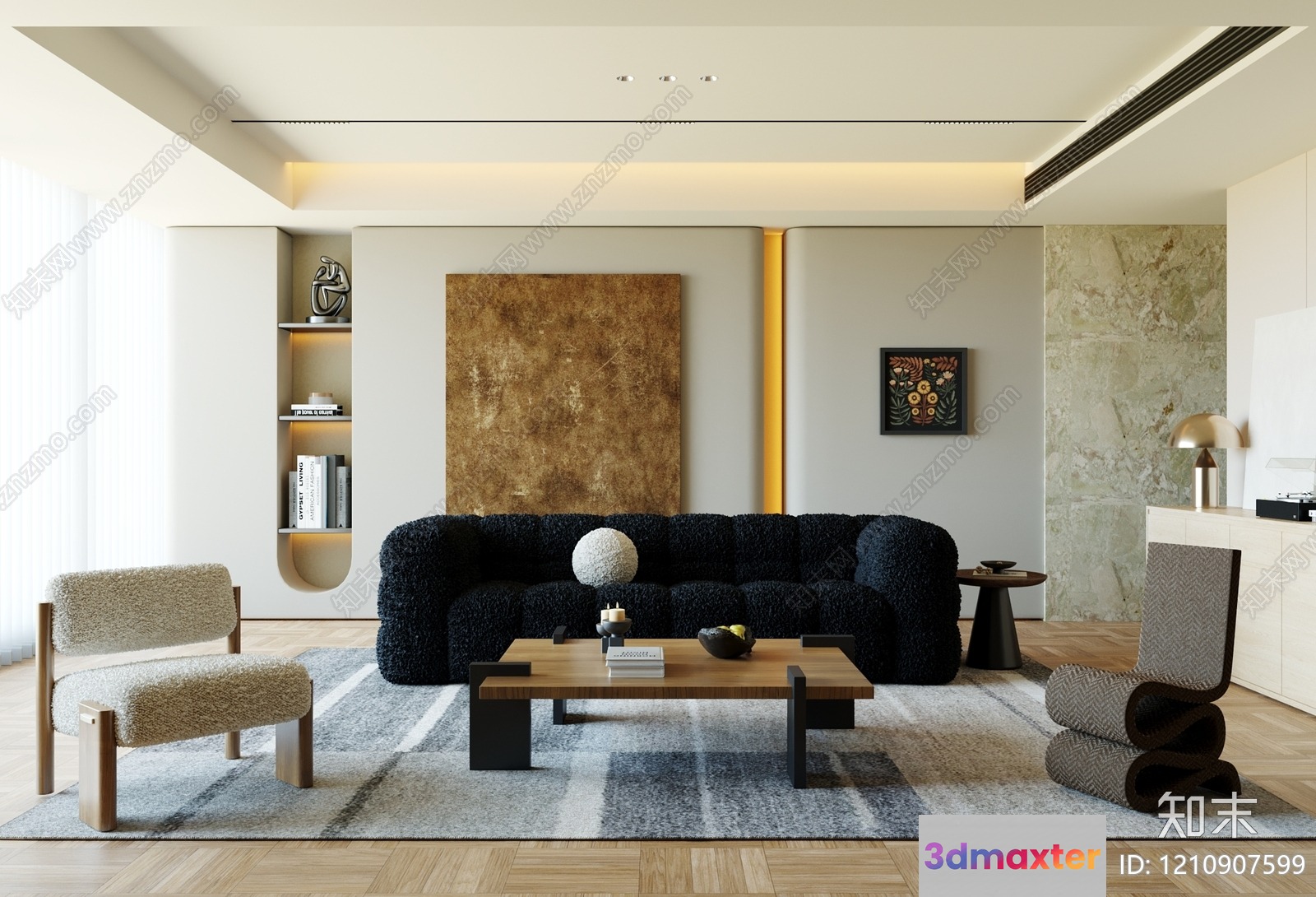 Modern Living Room 3D Model - 8758 - VRAY Render