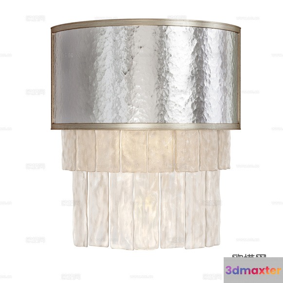 A Silver And White Lamp Shade 3D Model - 19024 - CORONA Render