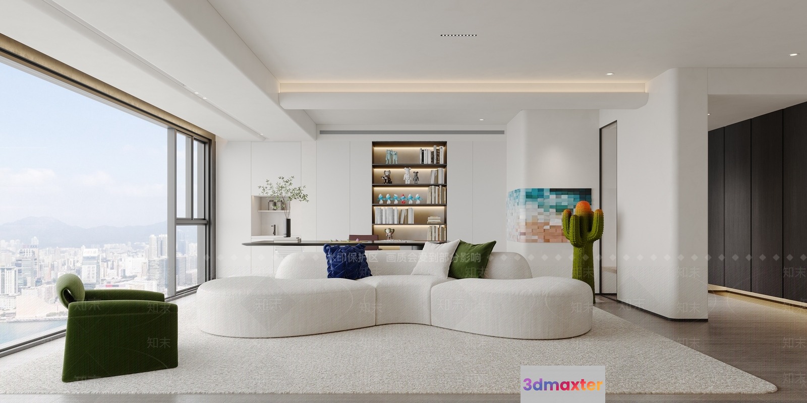 Modern Living Room 3D Model - 10393 - VRAY Render