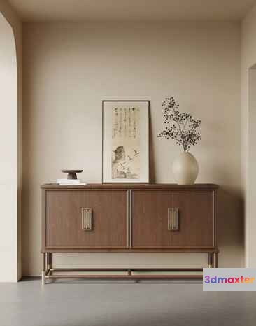 Mid-Century Sideboard 3D Model - 16915 - VRAY Render
