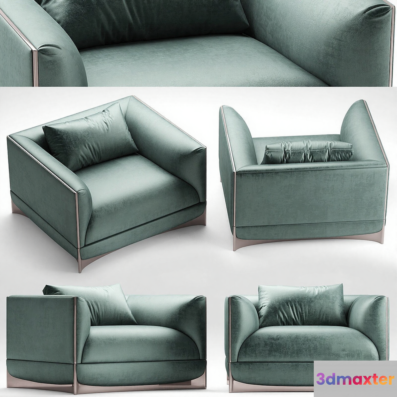 Modern Green Couch 3D Model - 16230 - VRAY Render