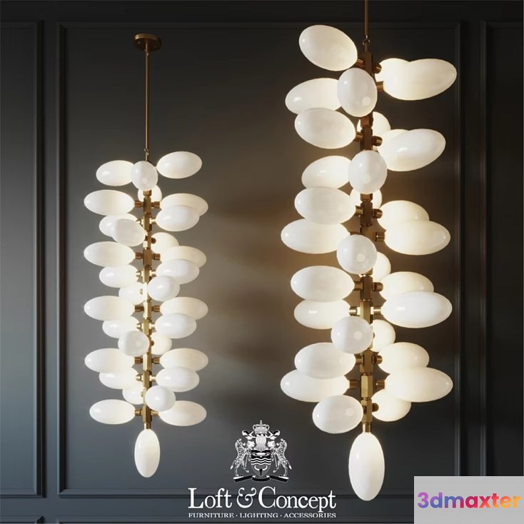 Gold Light Fixture 3D Model - 23659 - VRAY Render