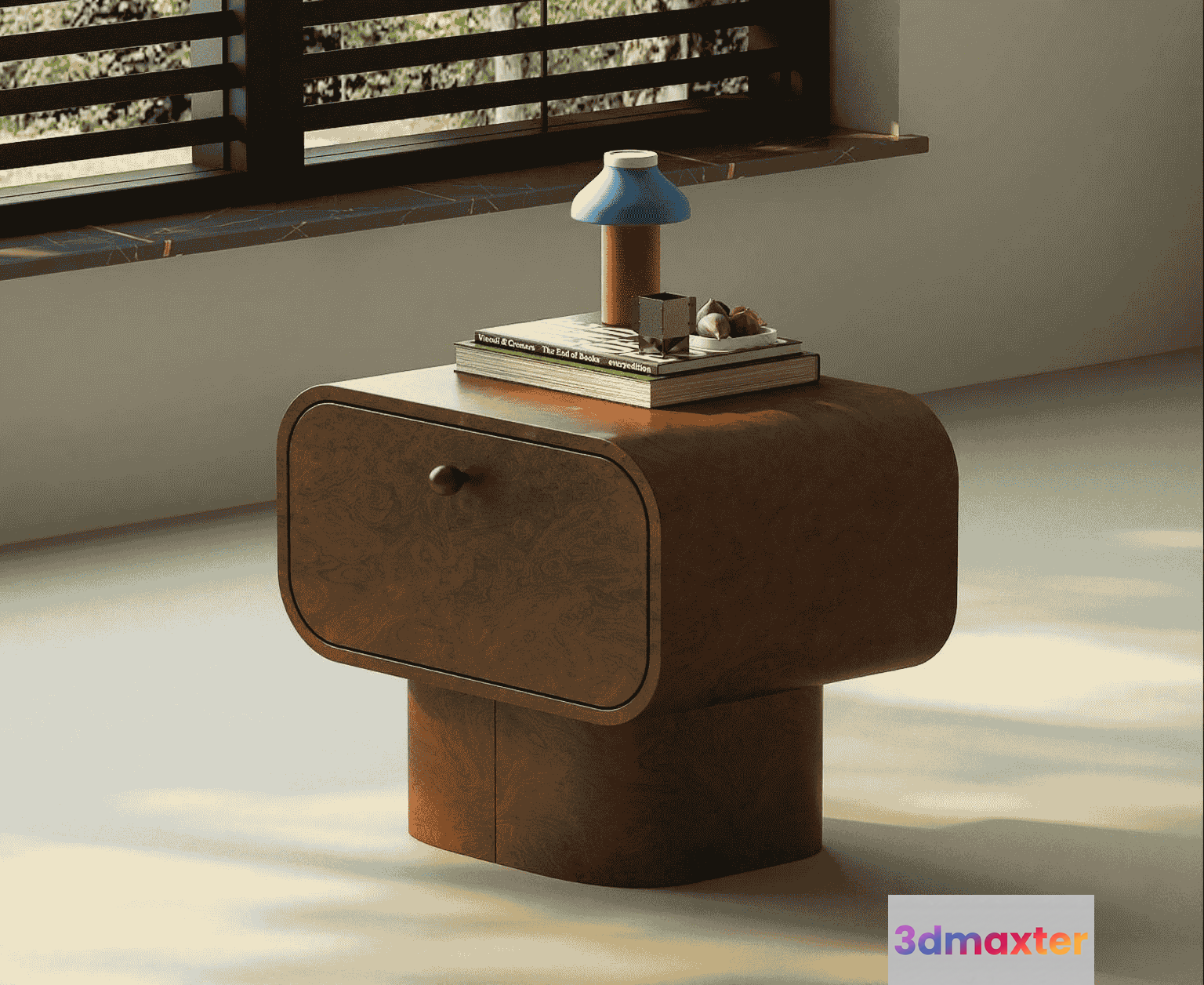 Mid-Century Modern Nightstand 3D Model - 11046 - VRAY Render