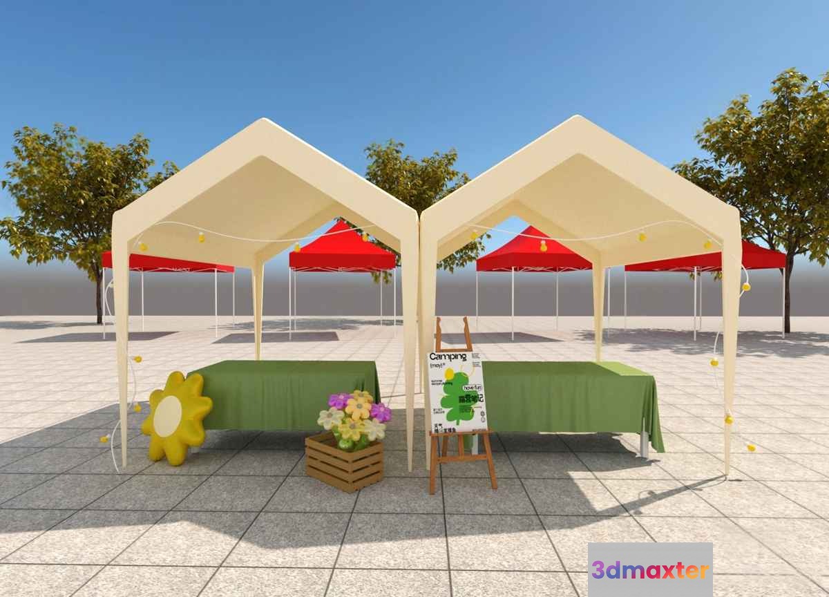 Outdoor Event Setup 3D Model - 9077 - VRAY Render