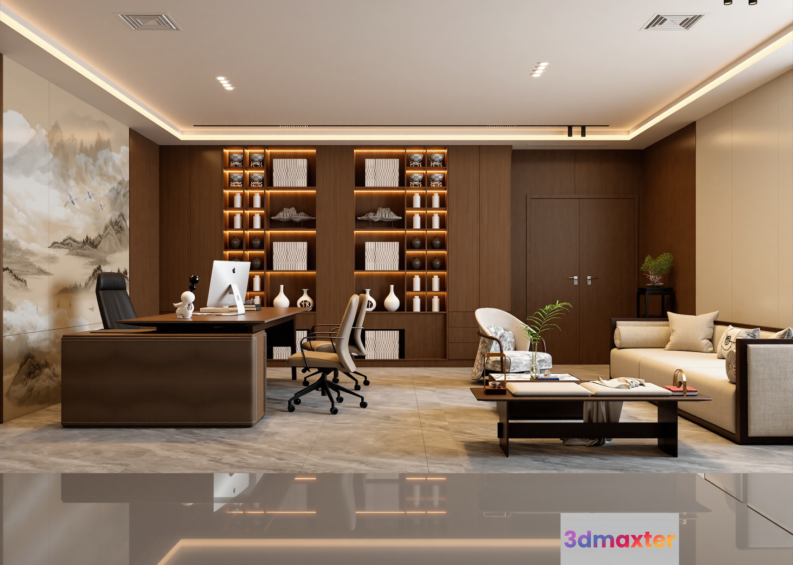 Modern Office Space 3D Model - 6938 - VRAY Render