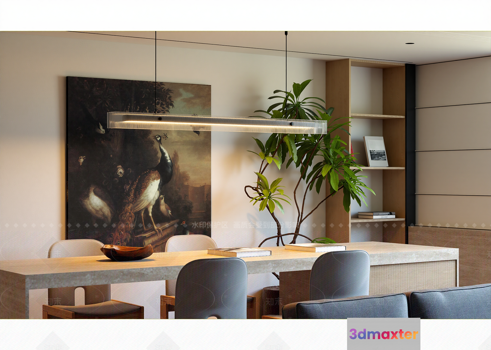 Modern Dining Room 3D Model - 7618 - VRAY Render
