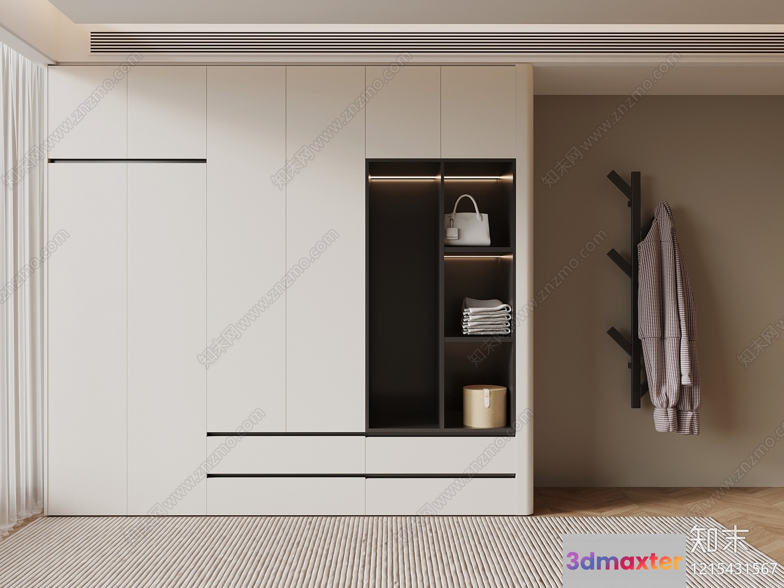 Modern Minimalist Closet 3D Model - 12821 - VRAY Render