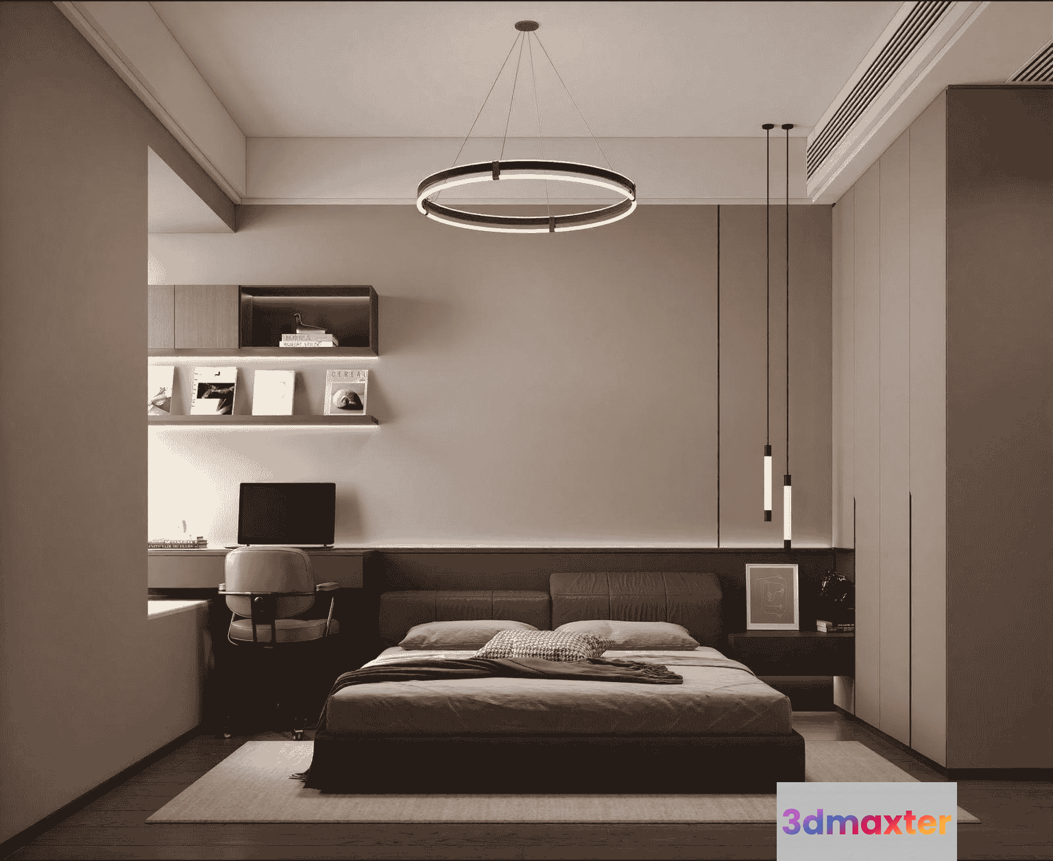 Modern Bedroom Design 3D Model - 17872 - VRAY Render