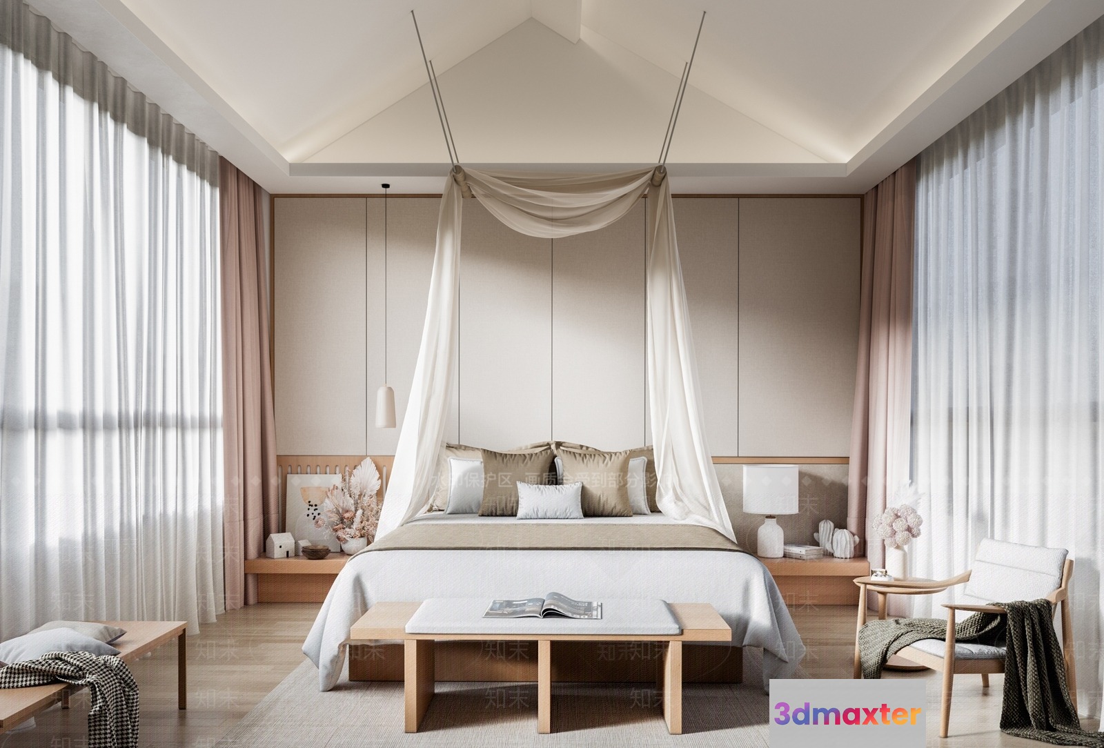 Cozy Modern Bedroom 3D Model - 5148 - VRAY Render