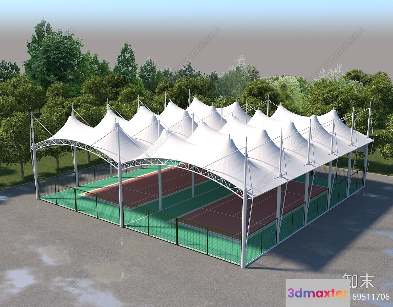 A Large Outdoor Sports Complex 3D Model - 4948 - VRAY Render