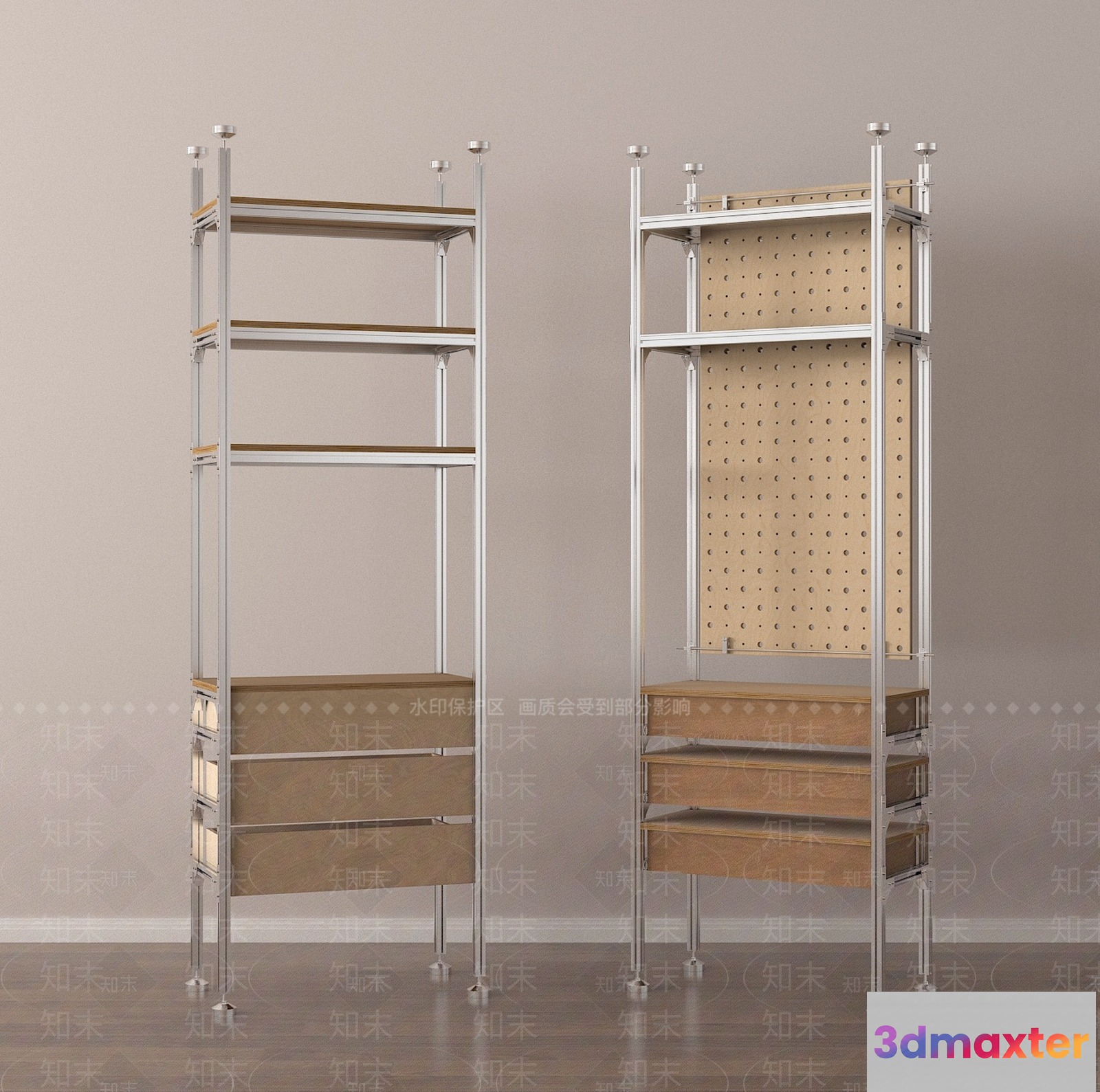 Metal Shelving Units 3D Model - 6527 - VRAY Render