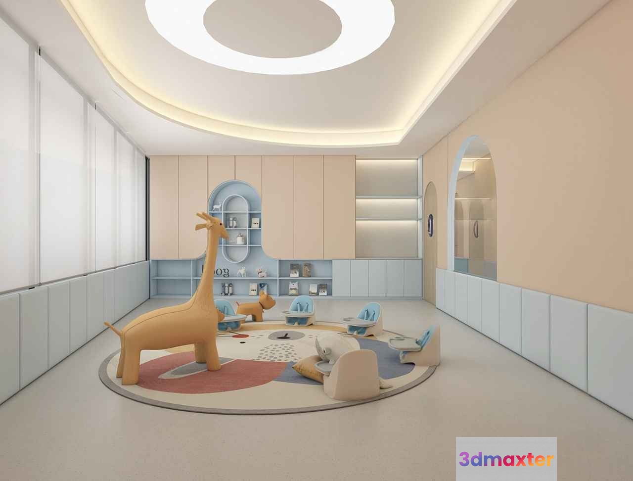 Modern Playroom With Soft Colors 3D Model - 4349 - VRAY Render