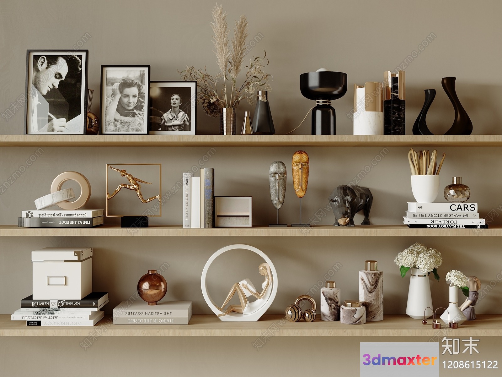 Modern Decorative Shelves 3D Model - 8493 - CORONA Render