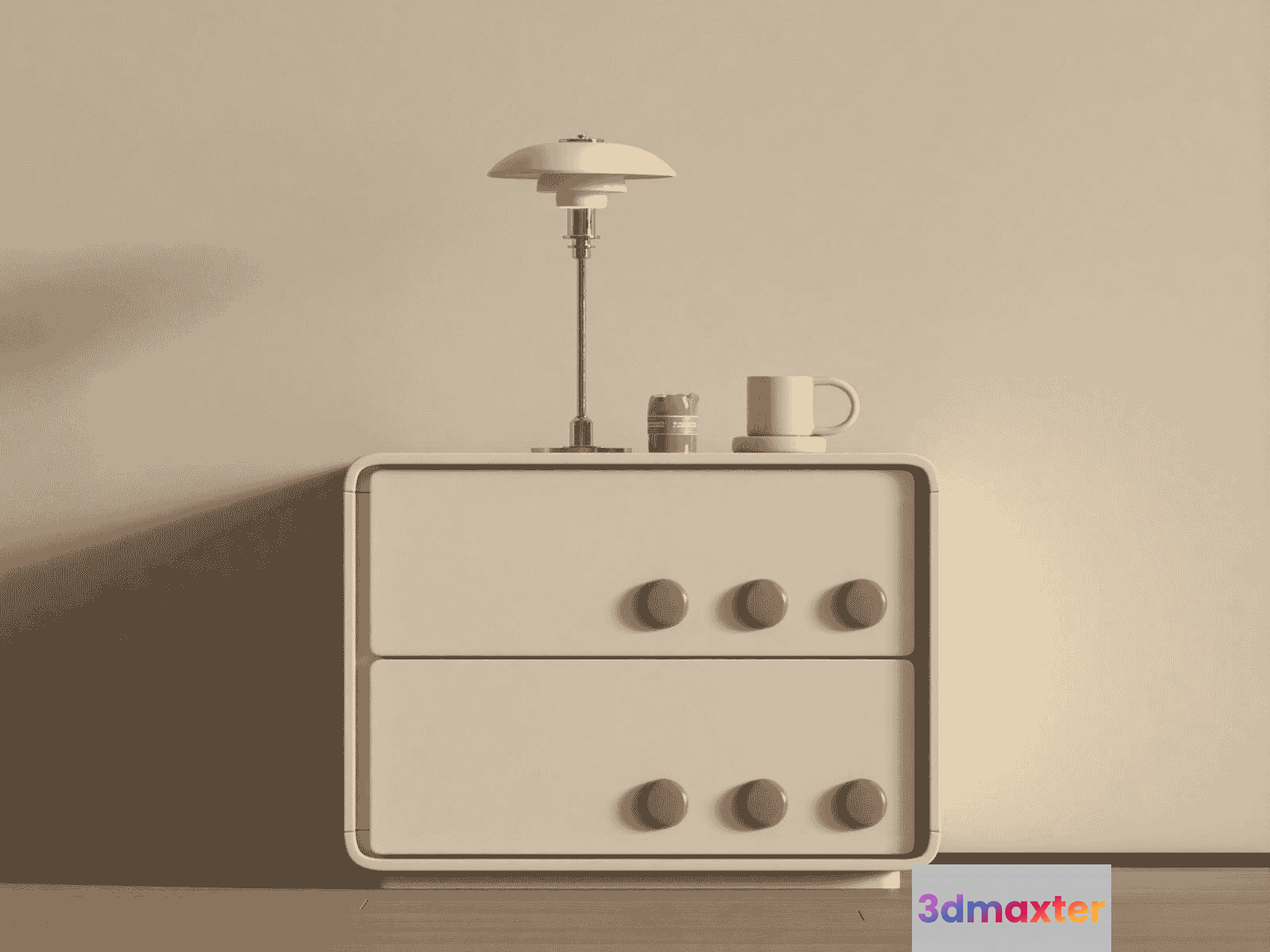 Modern Nightstand 3D Model - 10714 - VRAY Render