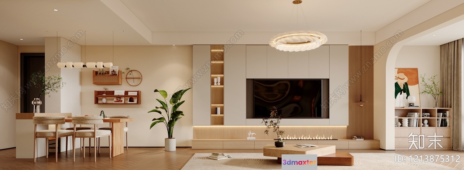 Modern Living Room 3D Model - 13908 - VRAY Render