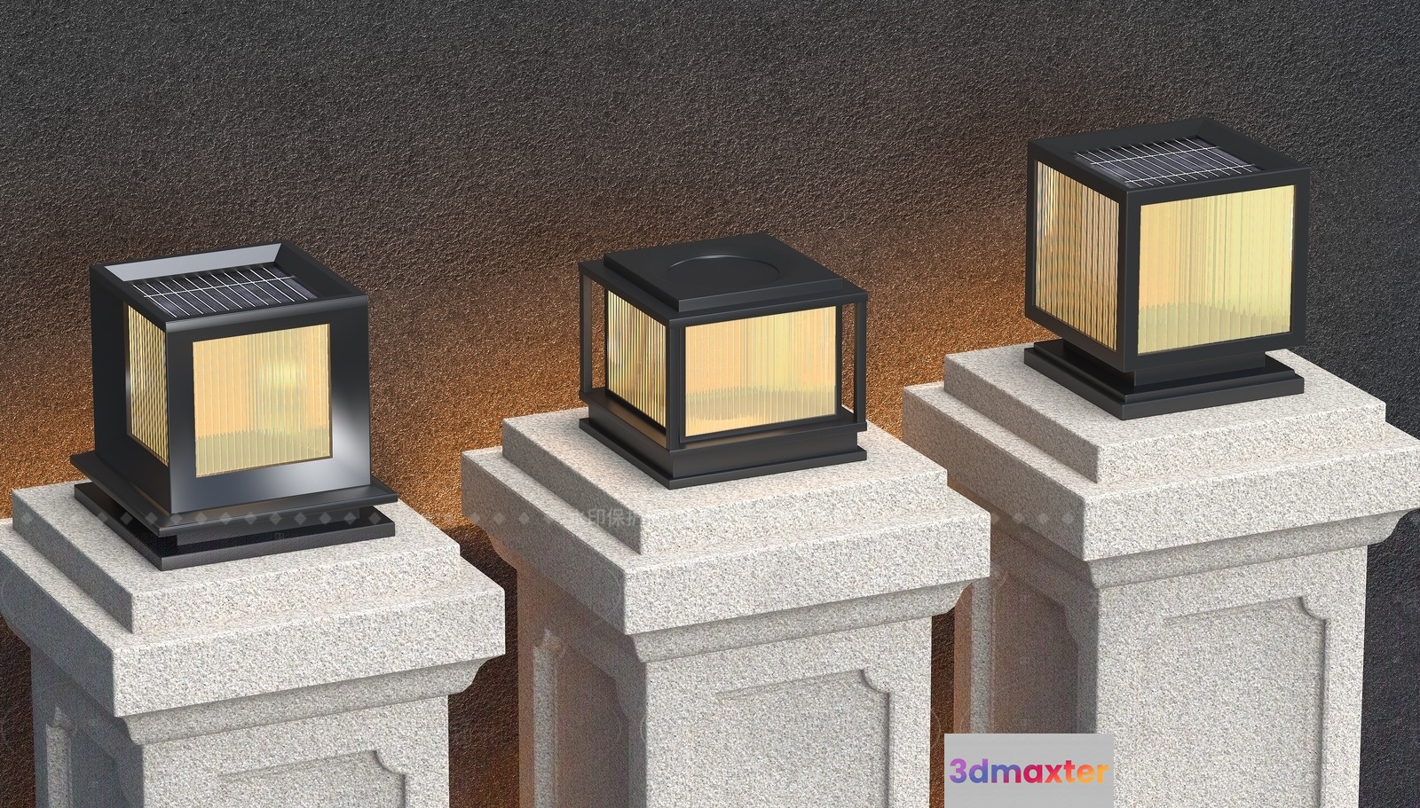 Black And White Lanterns 3D Model - 7694 - VRAY Render
