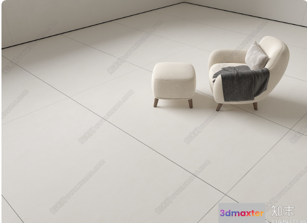 A Minimalist White Chair 3D Model - 11234 - VRAY Render