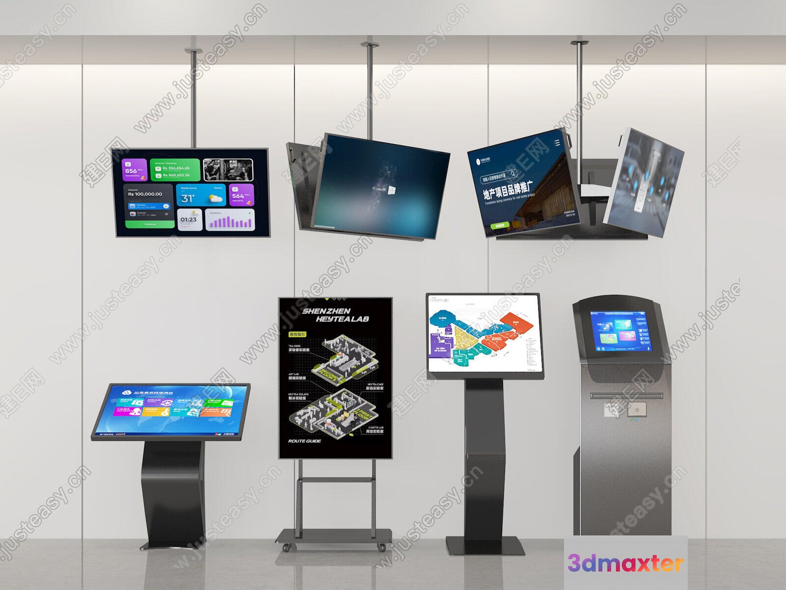 Modern Digital Signage 3D Model - 17093 - VRAY Render