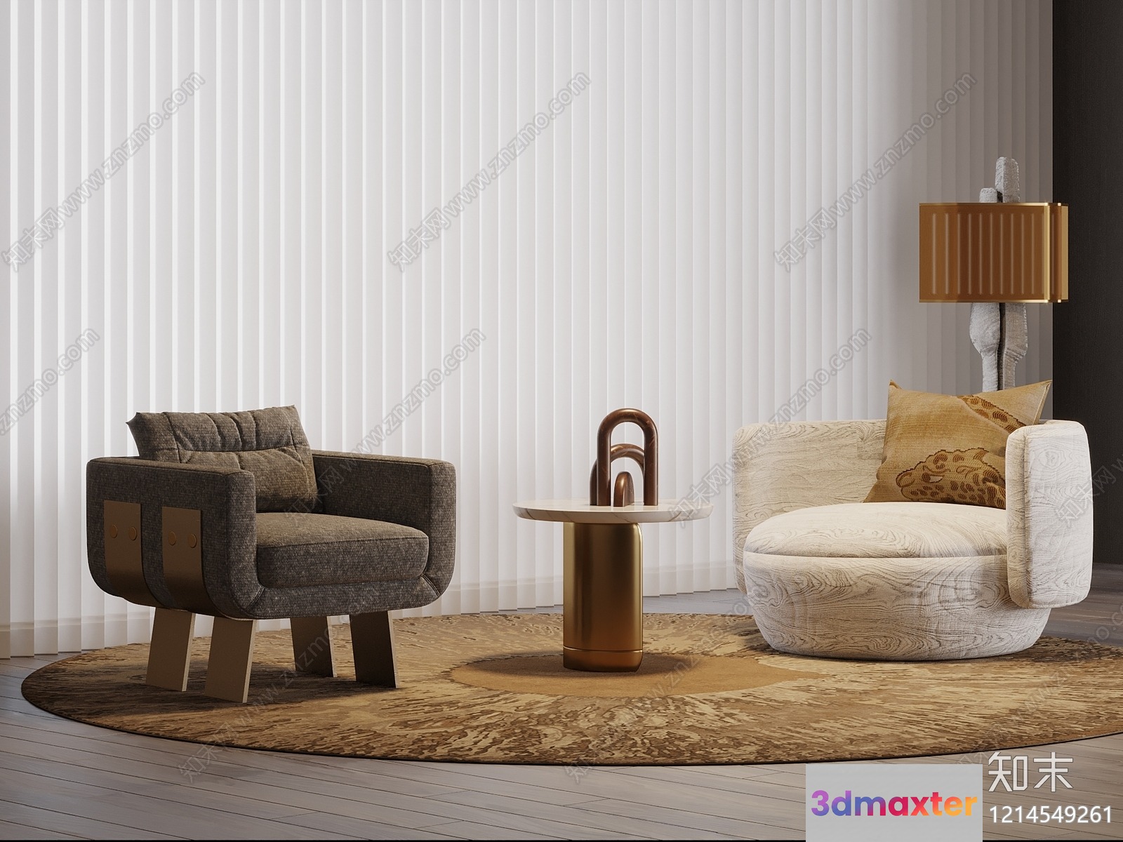 Modern Living Room 3D Model - 11737 - VRAY Render