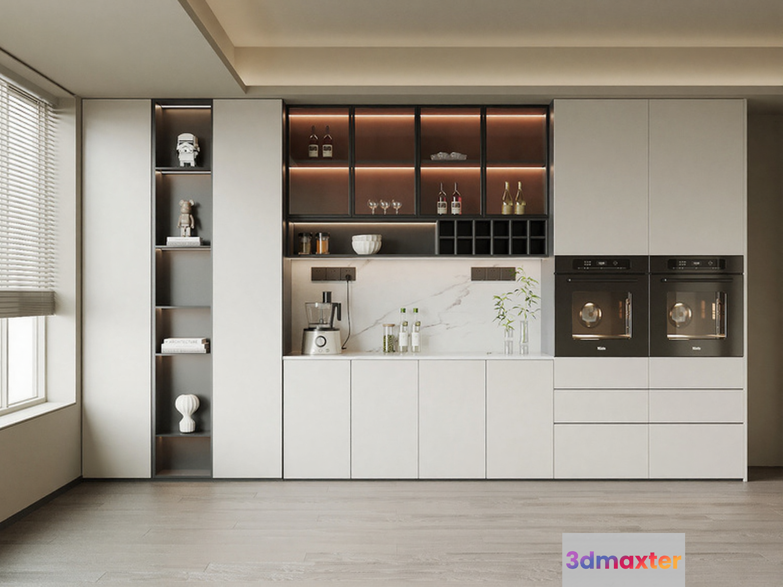 Modern Kitchen Cabinet 3D Model - 16296 - VRAY Render