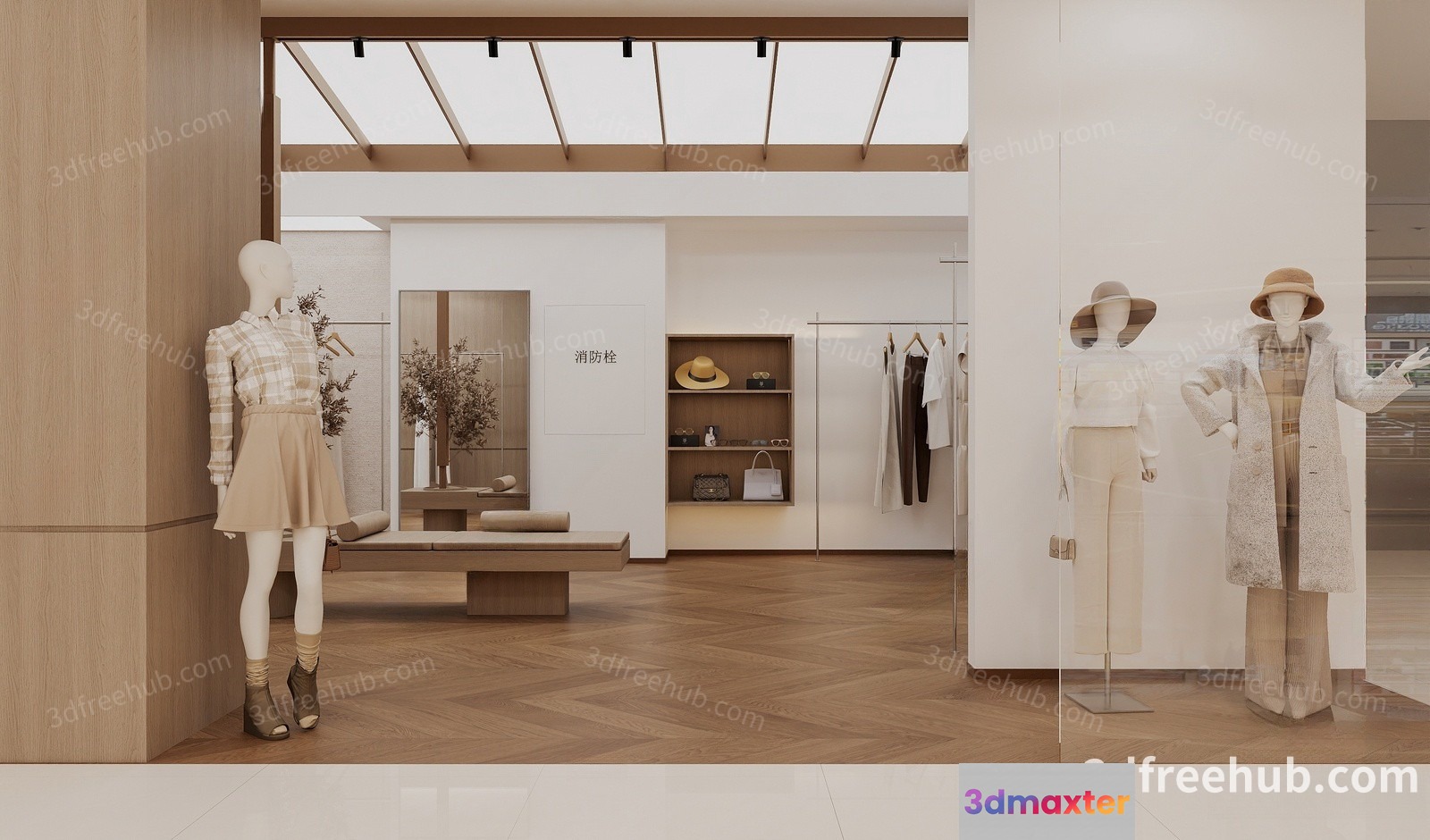 A Clothing Store With A Minimalist Aesthetic 3D Model - 20154 - VRAY Render