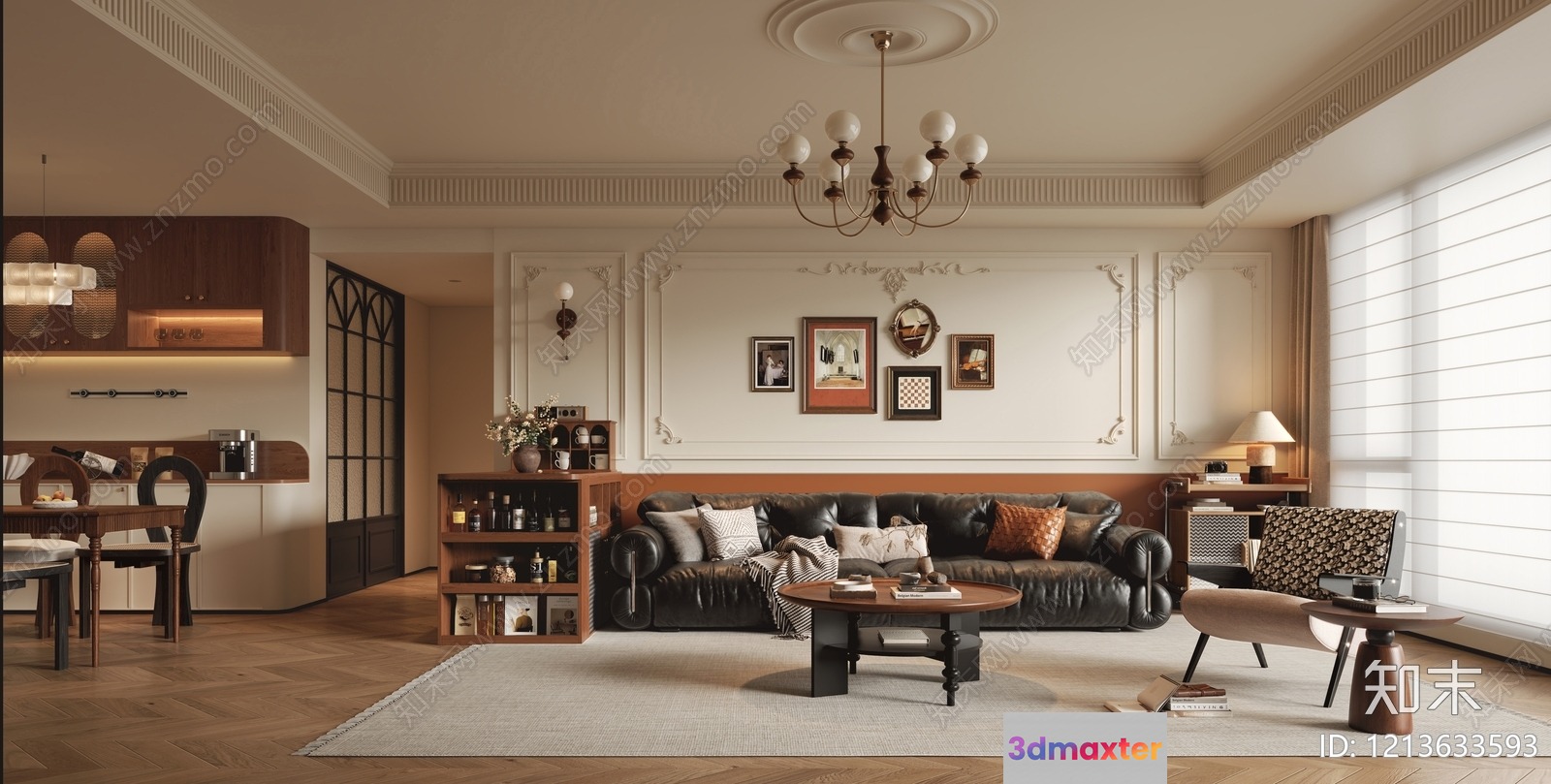 Modern Living Room 3D Model - 5855 - VRAY Render