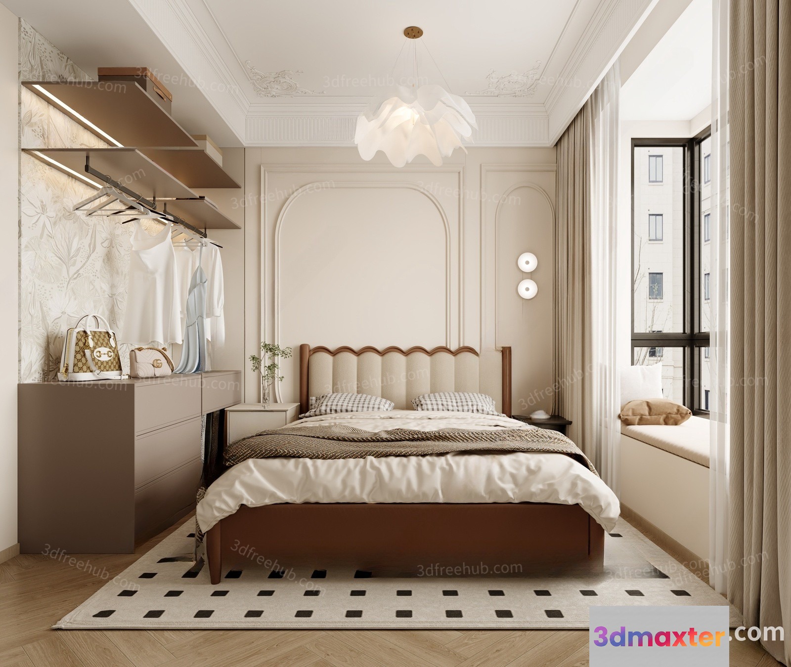 Cozy Bedroom 3D Model - 22942 - VRAY Render