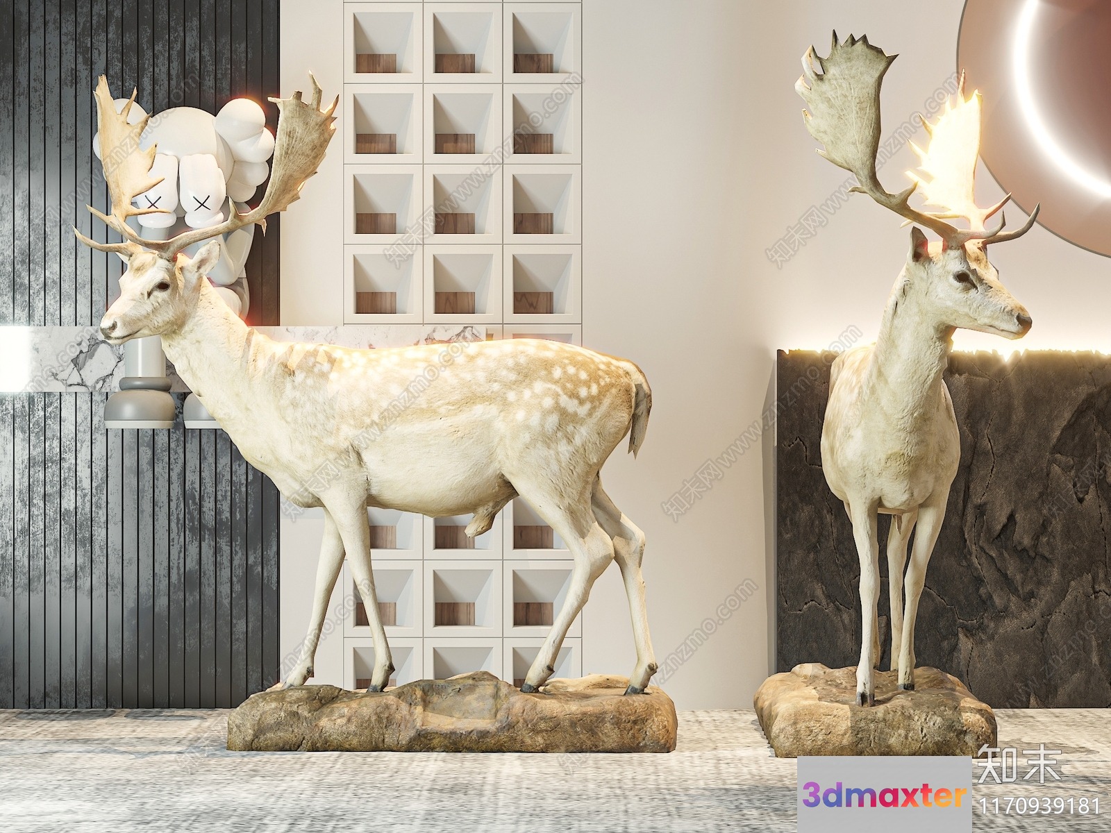 Modern Art Sculptures 3D Model - 22505 - VRAY Render