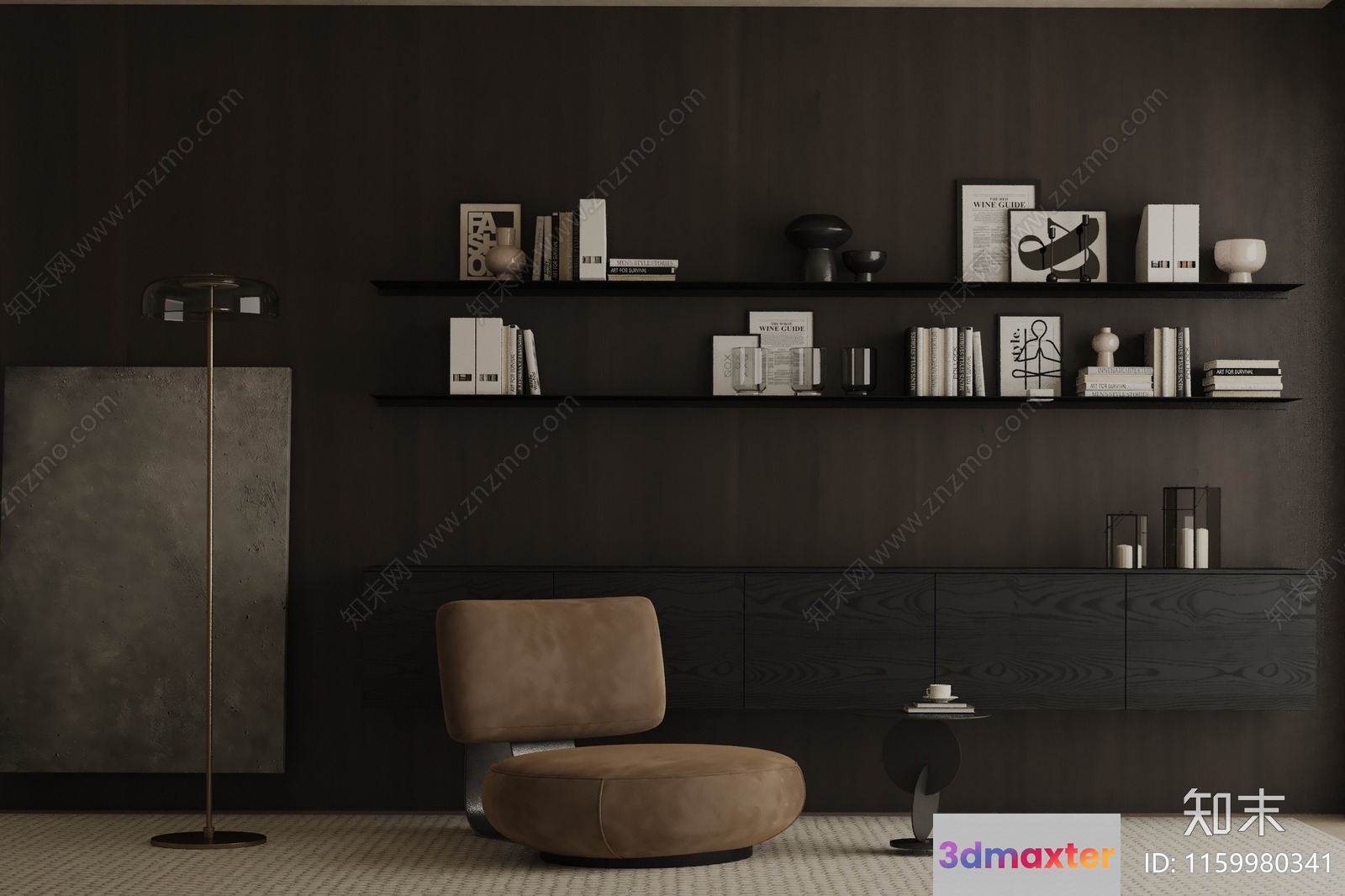 Modern Minimalist Living Room 3D Model - 16601 - VRAY Render