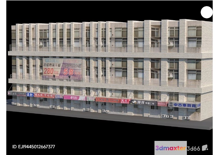 A Building With A Gray Exterior 3D Model - 13622 - VRAY Render