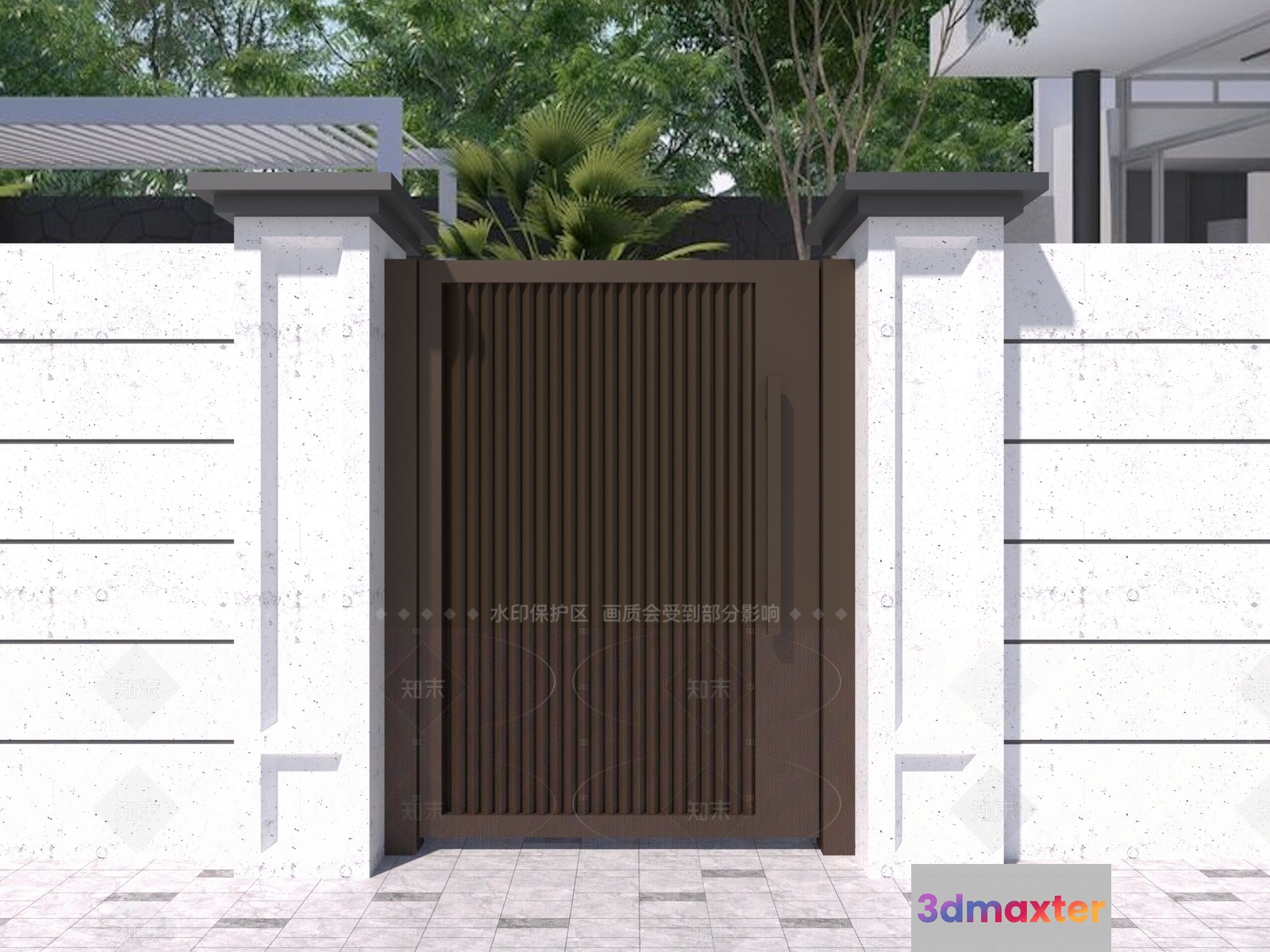 Modern Metal Gate 3D Model - 16240 - VRAY Render