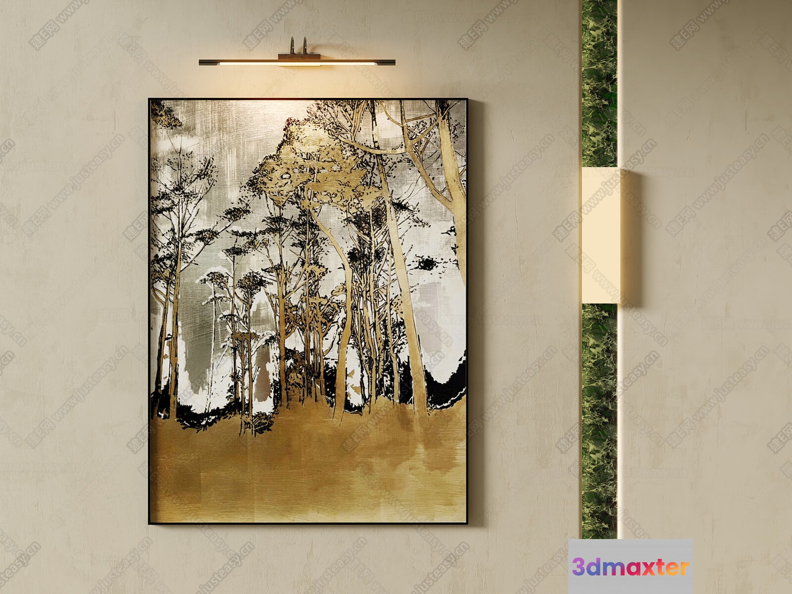 Gold Light Fixture 3D Model - 6178 - VRAY Render