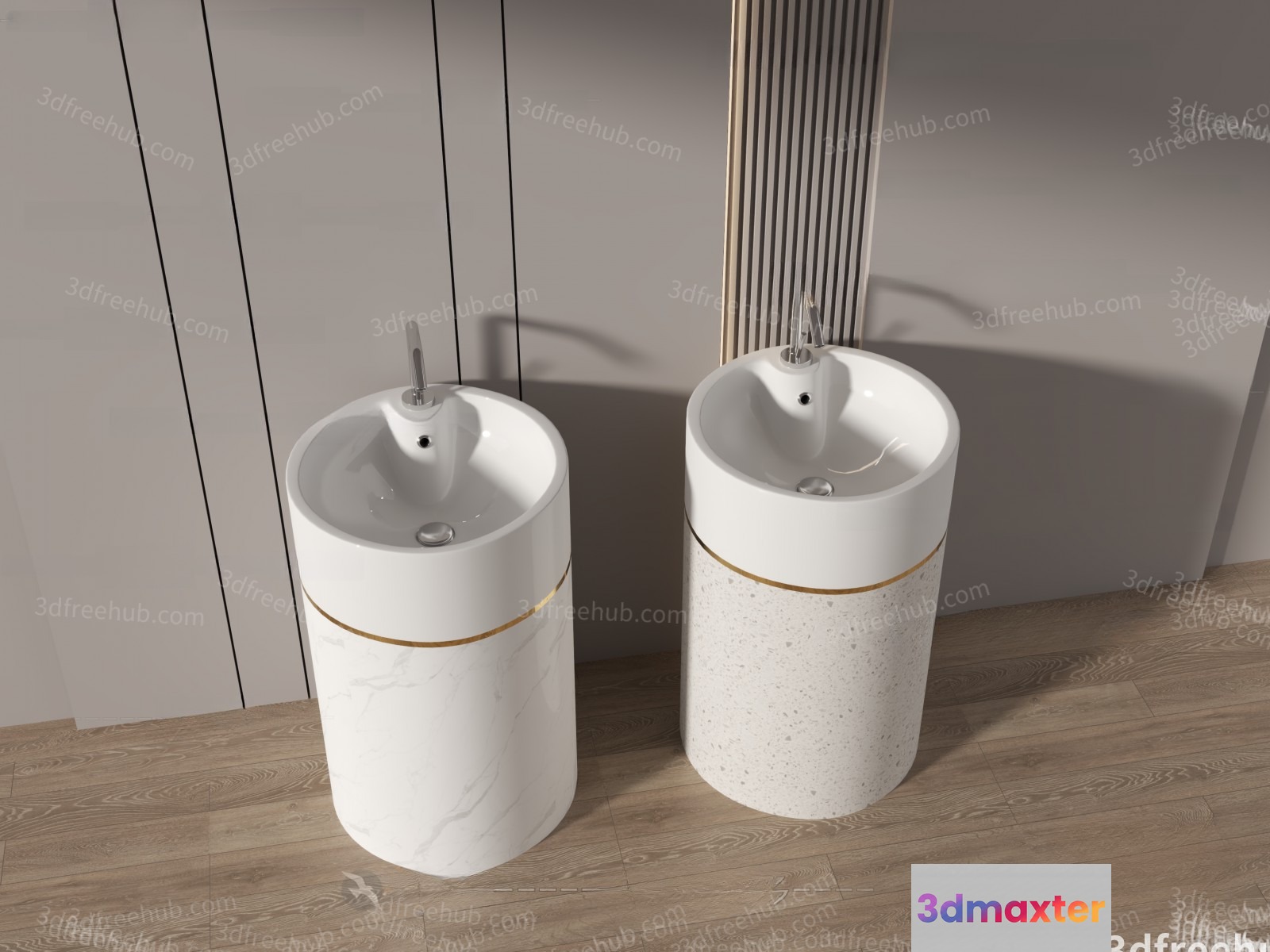 Modern Bathroom Fixtures 3D Model - 7356 - VRAY Render