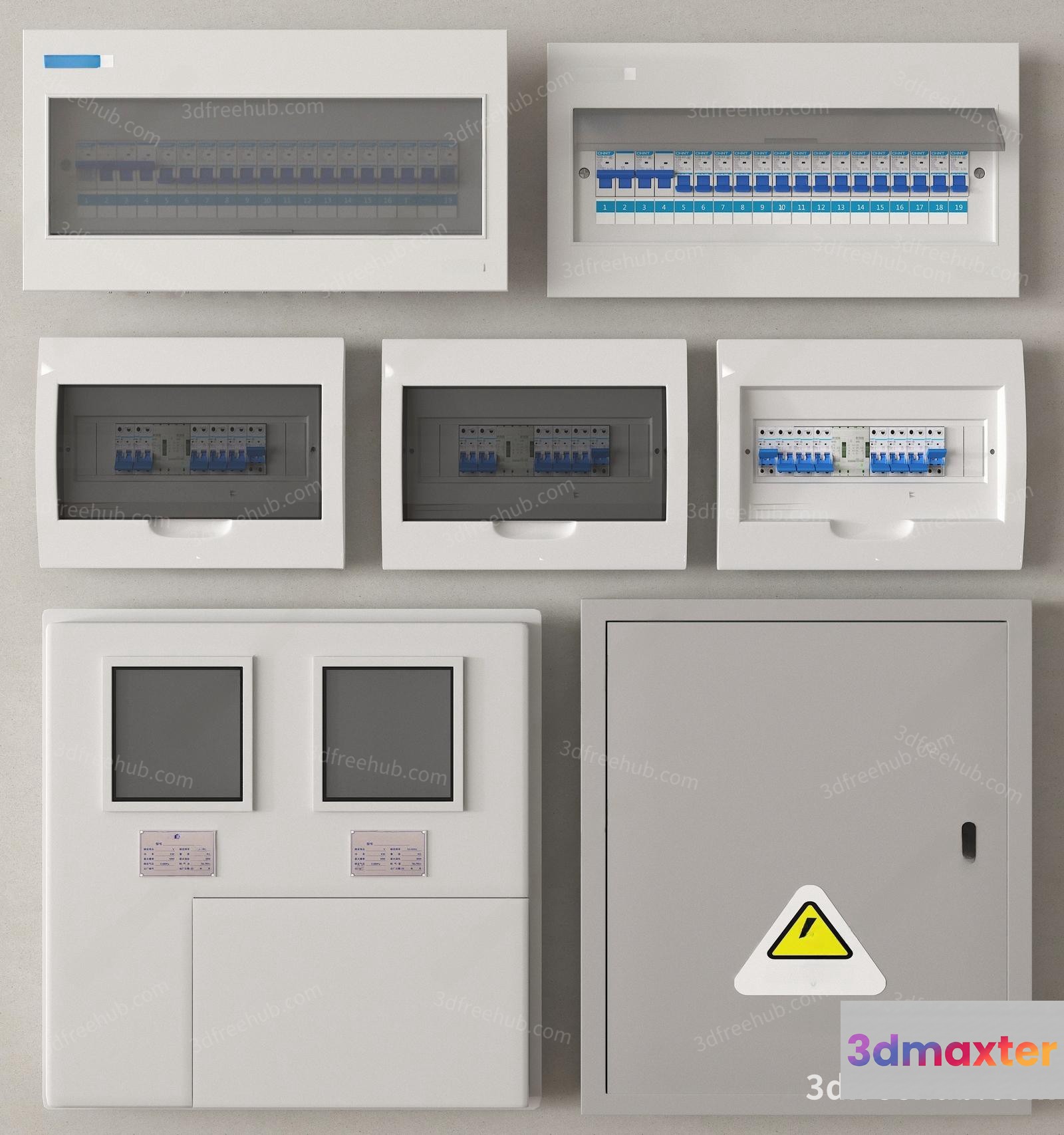 A Collection Of Electrical Panels 3D Model - 20940 - VRAY Render