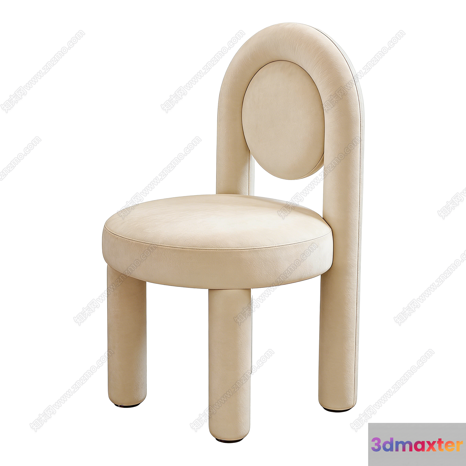 A Beige Chair 3D Model - 2119 - VRAY Render